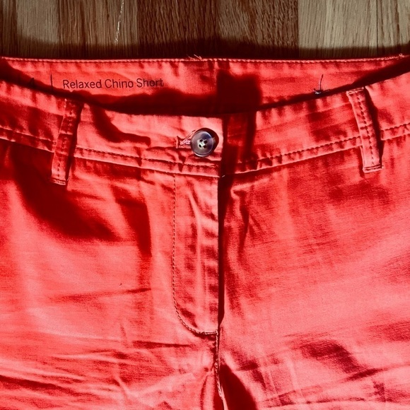 TALBOTS Relaxed Bermuda Shorts Coral Orange Chino Cotton Stretch Mid Rise 4 - Picture 4 of 12